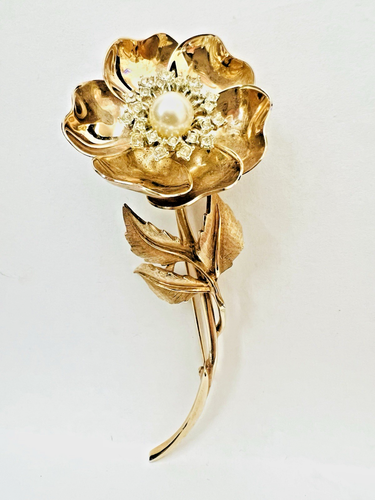Vintage Rare Marcel Boucher Mechanical Day / Night Flower Brooch Boucher 7982p - Picture 6 of 18
