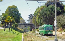 Original Photograph: Muni PCC 1040 (OB), Breda LRV2 1410 ap J PRW/19th St (5x7)