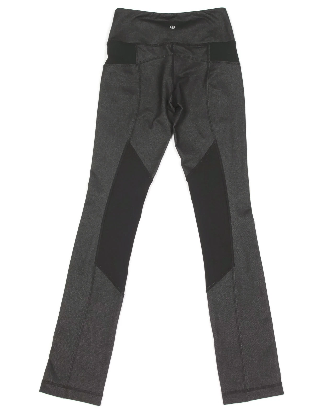 LULULEMON Black Shimmer Leggings Contrast Panels Women's size 2 - INV 0780
