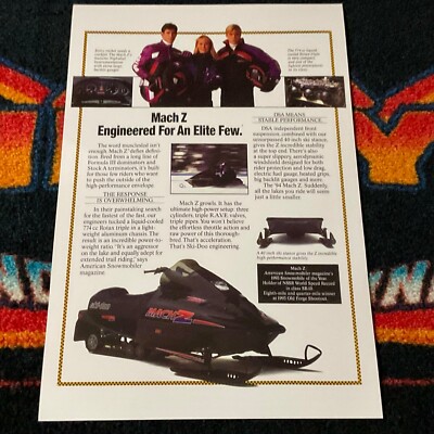    94 SKI-DOO FORMULA MACH Z 780 Snowmobile Poster vintage sled ELITE FEW   