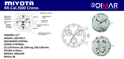 MIYOTA CAL. JS00 Movement, Chronograph