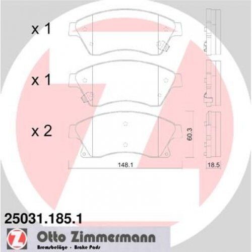 ZIMMERMANN Brake Pad Set, Disc Brake 25031.185.1 - Picture 1 of 1
