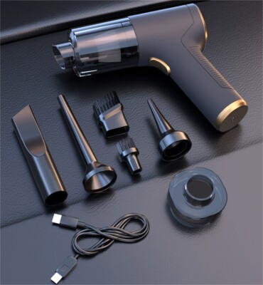 Mini Car Vacuum Cleaner - Powerful and Wireless - Cyclone Filter Rechargeable