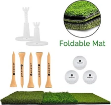 Morvat Portable Tri-Turf Putting and Hitting Mat Set