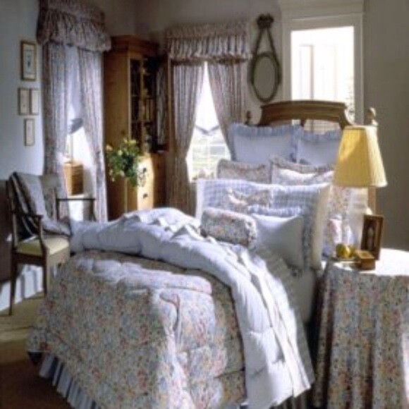 Laura Ashley Quartet Sycamore KING COMFORTER SET SHAMS/BEDSKIRT Vtg/New