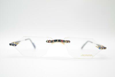 Vintage Alpina 783 3 7833 Gold Mehrfarbig randlos Brille Brillengestell NOS
