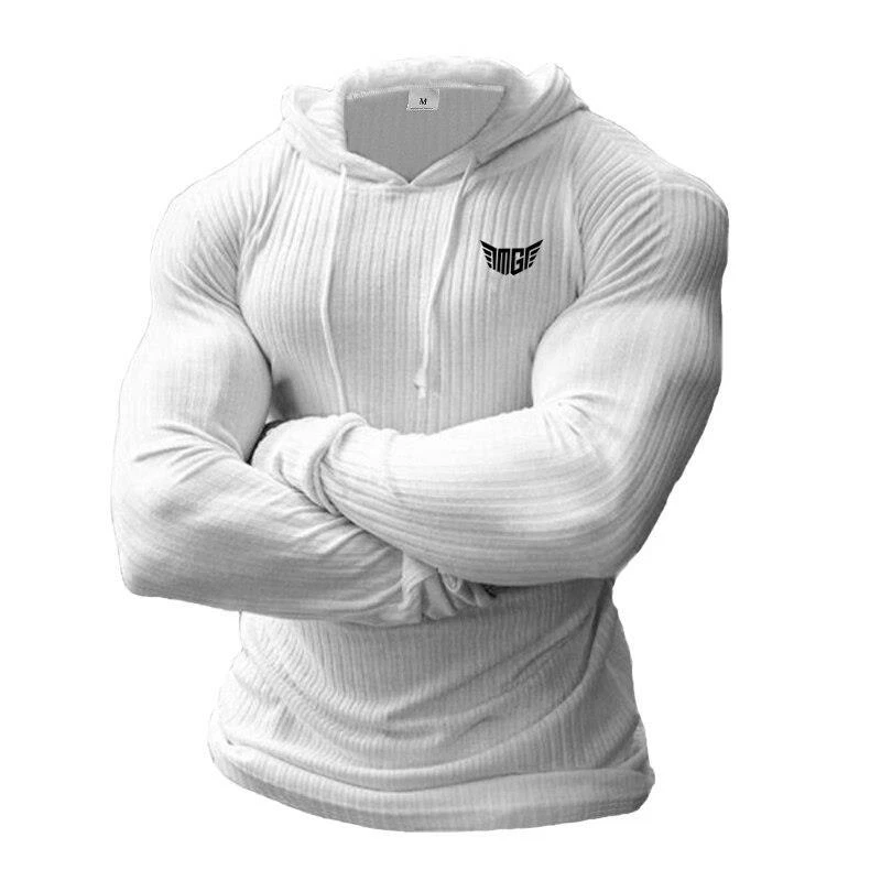Camiseta manga larga con capucha hombre 2025