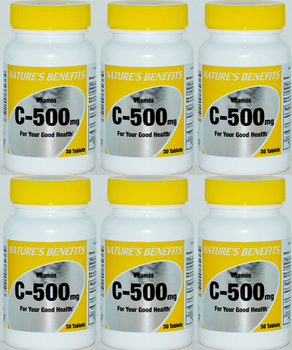 Nature S Benefits Vitamin C 500 Mg 30 Tablets Pack Of 6 Ebay
