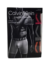Calvin Klein Mens Intense Power Cotton Stretch 3-Pack Boxer Brief,Multicolor, XS