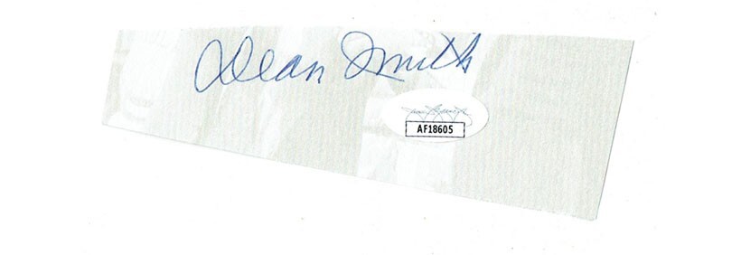 Dean Smith JSA Autographed Signed Cut Signature Deceased UNC BSKB Coach HOF Auto Died 2015 