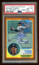 PSA 8 GLEYBER TORRES TOPPS CHROME RC AUTO /25 ORANGE REFRACTOR 83 PRIMZ YANKEES