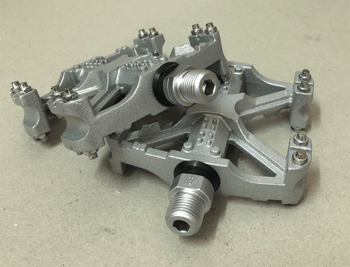 Vintage Old School GT MTB / BMX Bicycle Alloy Pedals 9/16 Flat-Platform SILVER - Picture 5 of 7