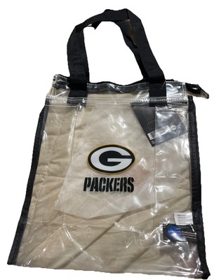 Green Bay Packers Clear Tote Bag Stadium NWT Game  Bag 11.5x9.5x5 Little Earth