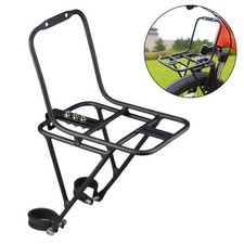 Portapacchi anteriore robusto per mountain bike con attacco piastra in acciaio per sicurezza
