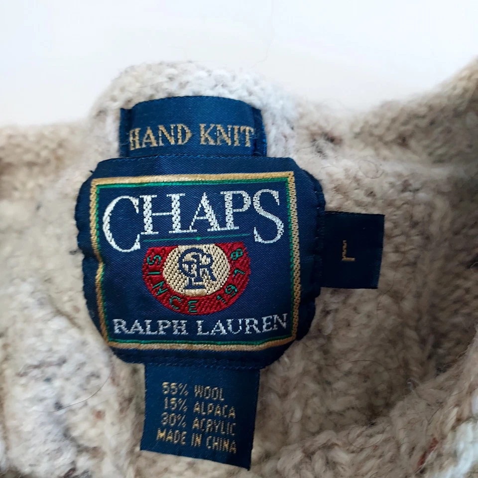 Suéter De Colección Chaps Ralph Lauren Hombres Grande Lana Alpaca Tejido Pullover Patrón Azteca Foto 3 de 4
