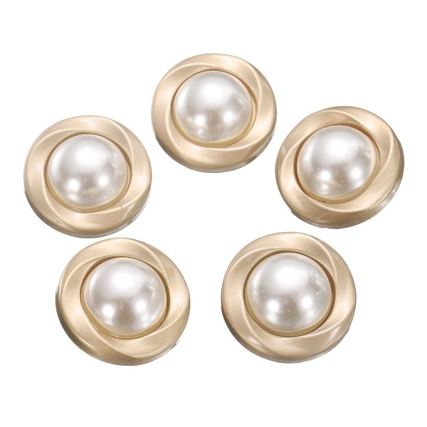 5 StüCk Perlen Gold Metall NäHnäGel 25Mm Rund Damen Mantel KnöPfe #4-image