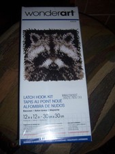 NEW SEALED TRENDY Wonderart Latch Hook Kit 12" X 12" Raccoon LOVERS Box 426226