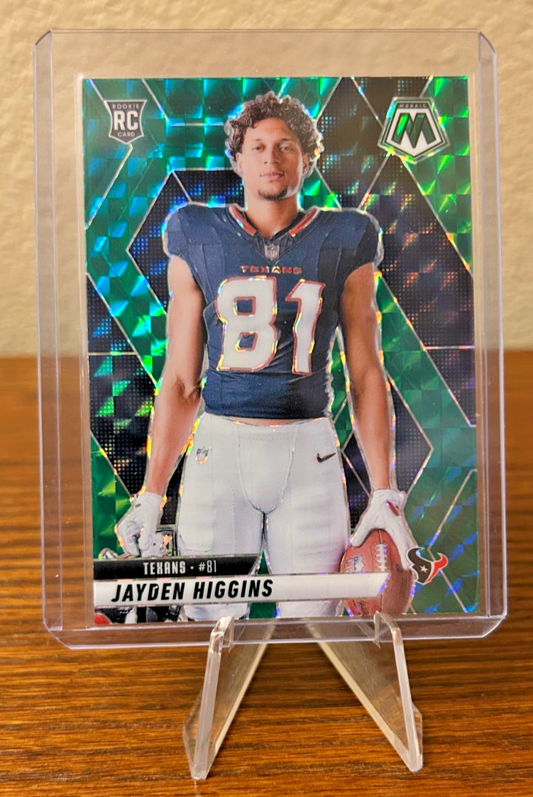 2025 Panini Mosaic Football Jayden Higgins #286 Rookie Variation Green