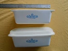 Vintage Corning Ware P-315-B Loaf Pans 2 Blue Cornflower 2 Qt 9 x 5 x 3 Inch