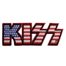Kiss American Flag Logo Embroidered Iron On Patch - OFFICIAL 142-L