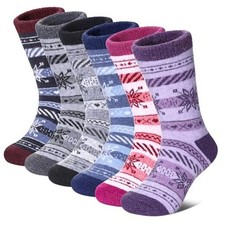 Kids Merino Wool Hiking Socks Toddlers Boys Girls Cozy 4-7 Years Snowflake