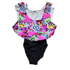 Vintage Leotard Girls Medium 8-10 Jacques Moret Workout Dance Ballet 80s 90s