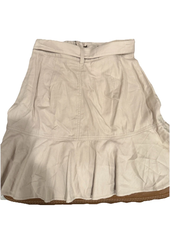 Nine West Women Skirt XS Khaki Button Front Belted Flare Teacher New With Tags - Image 3 of 4