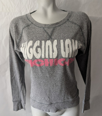 Camp David Gray Higgins Lake Women's Henley Long Sleeve Sweatshirt Size S
