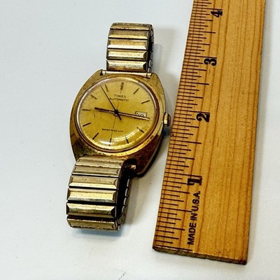 Vintage Timex Viscount Men Date Gold Tone 1970s Automatic  display picture 1