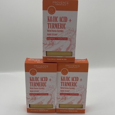Provence Essentials Kojic Acid Turmeric Papaya Moisturizing Bar Soap 10 oz