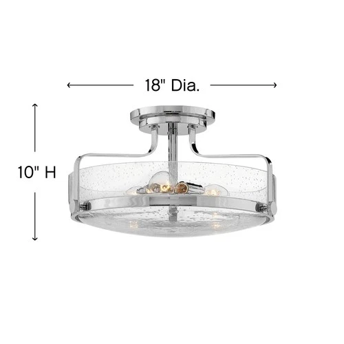 Hinkley Lighting 3643-CS Harper 3 Light 18"W Semi-Flush Ceiling - Brass - Picture 10 of 12