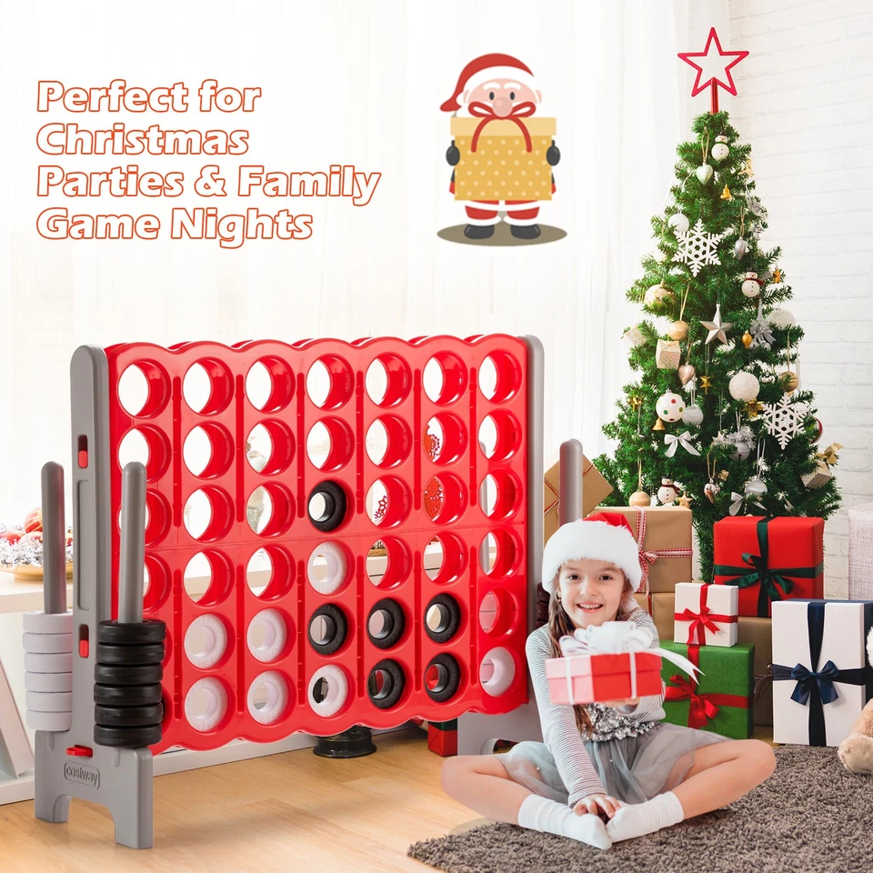 Jumbo 4-to-Score 4 in A Row Giant Game Set Outdoor Indoor Adults Kids Family Fun - Image 4 of 4