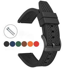 Quick Release FKM Rubber Watch Strap 18-24mm Fluoroelastomer Band Sweatproof