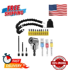 Flexible Drill Bit Extension Set | 105° Right Angle & Socket Adapter Kit