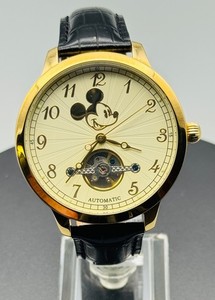RARE Vintage Disney Store DS-38 Mickey Mouse Skeleton Watch - Gold Tone Vintage Disney Store Mickey Mouse Watch Gold Tone 3D  main image 3