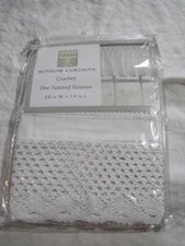 Window Curtain Crocheted One Tailored Valance 58'' W 14'' L New in Package