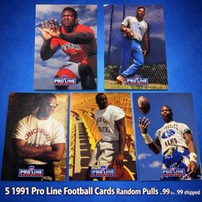 1991 Pro Line Portraits Cards Lot (5) Random Pulls NFL Vintage $0.99