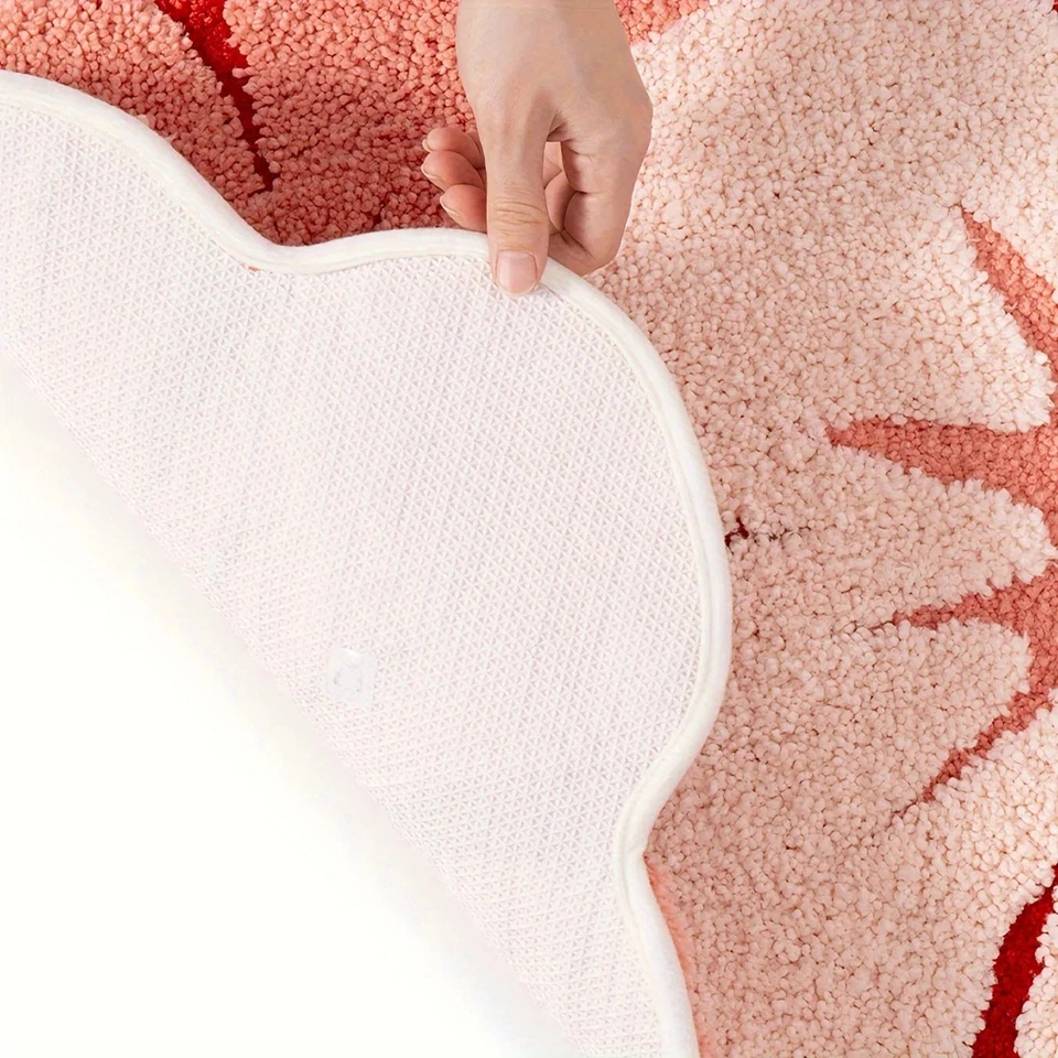 Badezimmer Bodenmatte Blumenmuster zweifarbig weich bequem Badteppich - Bild 3 von 4