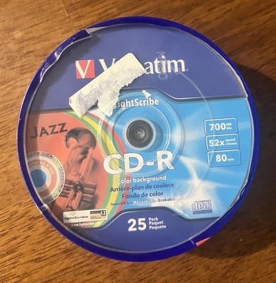 Verbatim LightScribe CD-R 25 Pack 700MB 52x 80 Min Color NEW Sealed Rare