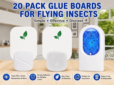 20 Pack Sticky Glue Boards for Flying Insects Bug-Compatible with VEYOFLY VF01