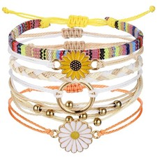 sailimue Boho Bracelets Adjustable Boho Ankle Bracelets for Women | Boho Weaving