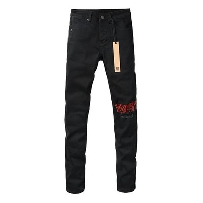 New KSUBI men's fashion splash-ink Slim fit jeans Black | eBay
