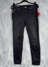 TRUE RELIGION HALLE Mid Rise Super Skinny Women  s Jeans Black W 30 NWT