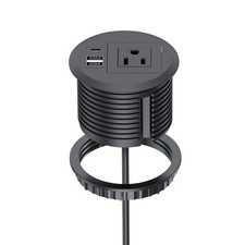 Desk Power Grommet USB-C Outlet,Tamper-Resistant Design AC Outlet,3.15'' Desk...