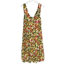 Vintage Express Boho Floral Midi Sundress M Sunflower 90s Y2K Flower Bright