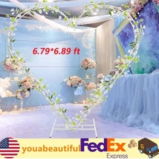 Metal Heart Shaped Wedding Arch Backdrop Stand White for Wedding Ceremony Decor