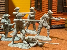 LOD Enterprises Set LOD087 BARZSO RESIN COLONIAL MILITIA PLAYSET-8 FIGURES-GRAY