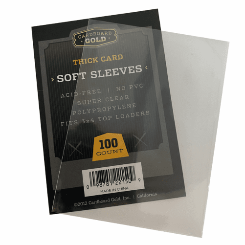 Pack of 100 Cardboard Gold THICK Card Sleeves for Trading Cards up to 130pt Pack of 100 Cardboard Gold THICK Card Sleeves for Trading Cards up to 130pt