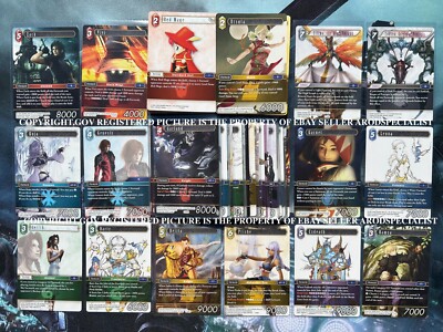 FINAL FANTASY FFTCG OPUS 3 III TCG COMPLETE NON-FOIL SET + STARTERS ZACK AERITH