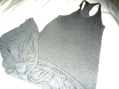 Norma Kamali, Norma Kamali Vintage Razorback Jumper Casual Lounge MAXI Dress Dark Gray M(8-10)